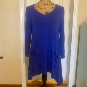 Gorgeous Royal Blue Tunic with 3/4 Sleeves- LOGO Brand Sz S